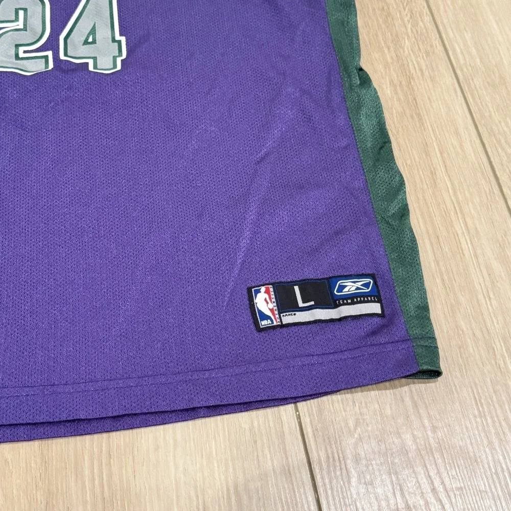 Reebok Milwaukee‎ Bucks Jersey Youth L 14/16 Purple NBA #24 Desmond Mason VTG